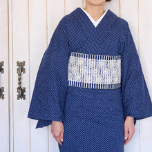 画像をギャラリービューアに読み込む, 洗える着物 阿波しじら 抜染 【スクエアドット】 No,520 女性用 12m 女性用 しじら織 反物 夏着物 単衣着物 ゆかた 木綿 フルオーダー お仕立て 普段着 湯通し済み 着付け 着物 浴衣 和装 レディース 家庭洗濯可