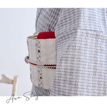 画像をギャラリービューアに読み込む, 洗える着物 阿波しじら 格子模様【白地に鉄紺童子格子】No,80 女性用 13m しじら織 夏着物 ゆかた 木綿 フルオーダー お仕立て 普段着 湯通し済み 着付け 着物 浴衣 和装 日本製 レディース