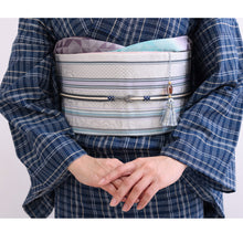 画像をギャラリービューアに読み込む, 洗える着物 阿波しじら【濃藍に格子縞】 No,104 女性用 13m しじら織 反物 夏着物 単衣着物 ゆかた 木綿 フルオーダー お仕立て 普段着 湯通し済み 着付け 着物 浴衣 和装 レディース 家庭洗濯可 紺 ネイビー