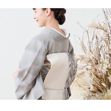 画像をギャラリービューアに読み込む, 洗える着物 阿波しじら織り【紺地に灰藍大縞】 13m No,51 コットン フルオーダー お仕立て可