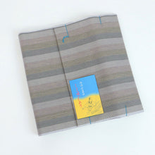 画像をギャラリービューアに読み込む, 洗える着物 阿波しじら織り【紺地に灰藍大縞】 13m No,51 コットン フルオーダー お仕立て可