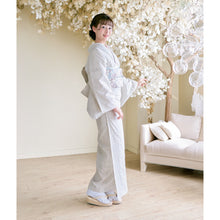 画像をギャラリービューアに読み込む, 洗える着物 阿波しじら 【生成地にかすり縞】 13m しじら織 No,90 しじら織 反物 夏着物 単衣着物 ゆかた 木綿 フルオーダー お仕立て 普段着 湯通し済み 着付け 着物 浴衣 和装 レディース メンズ 家庭洗濯可 白 ホワイト