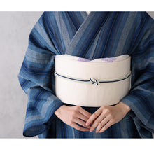 画像をギャラリービューアに読み込む, 洗える着物 阿波しじら【紺水色縦縞グラデーション】 No,98 女性用 13m しじら織 反物 夏着物 単衣着物 ゆかた 木綿 フルオーダー お仕立て 普段着 湯通し済み 着付け 着物 浴衣 和装 レディース 家庭洗濯可 黄 紺 ネイビー 緑