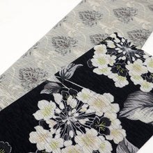 画像をギャラリービューアに読み込む, 新品 召しませ花 半幅帯 リバーシブル カジュアル プリムラ モノトーン BB8-5
