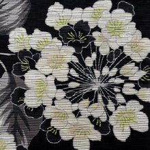 画像をギャラリービューアに読み込む, 新品 召しませ花 半幅帯 リバーシブル カジュアル プリムラ モノトーン BB8-5