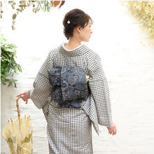 画像をギャラリービューアに読み込む, 洗える着物 阿波しじら オリジナル 白地に黒と黄の小格子 白 黒 黄 13m 女性用 しじら織 夏着物 ゆかた 木綿 お仕立て可 数量限定 普段着 湯通し済み 着付け 着物 浴衣 和装 日本製 オリジナルカラー H52