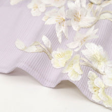 画像をギャラリービューアに読み込む, 夏着物 仮絵羽 訪問着 極上刺繍 絽 涼やか花々模様 フォーマル略礼装 灰藤 正絹着物 きもの 和装 HP5-11