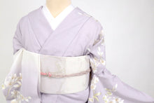 画像をギャラリービューアに読み込む, 夏着物 仮絵羽 訪問着 極上刺繍 絽 涼やか花々模様 フォーマル略礼装 灰藤 正絹着物 きもの 和装 HP5-11