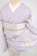 画像をギャラリービューアに読み込む, 夏着物 仮絵羽 訪問着 極上刺繍 絽 涼やか花々模様 フォーマル略礼装 灰藤 正絹着物 きもの 和装 HP5-11