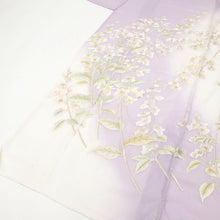 画像をギャラリービューアに読み込む, 夏着物 仮絵羽 訪問着 極上刺繍 絽 涼やか花々模様 フォーマル略礼装 灰藤 正絹着物 きもの 和装 HP5-11