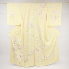 画像をギャラリービューアに読み込む, 仮絵羽 訪問着 吉祥文 雪輪に松竹梅橘 フォーマル 淡い黄色 和装 きもの 袷正絹着物 SY9-15