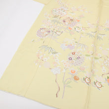 画像をギャラリービューアに読み込む, 仮絵羽 訪問着 吉祥文 雪輪に松竹梅橘 フォーマル 淡い黄色 和装 きもの 袷正絹着物 SY9-15