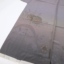 画像をギャラリービューアに読み込む, 【仮絵羽】付下げ 刺繍 絢爛豪華 鳳凰唐華四季花 紫鼠色 お仕立て可 袷正絹着物 SP3-13