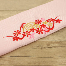 画像をギャラリービューアに読み込む, 【 選べる! こども用 刺繍半衿 】七五三 子供 半衿 ホワイト ピンク 刺繍半衿 女の子 キッズ かわいい 花柄 手毬 ポリエステル 紗綾型 白 子供用 和装小物【IT】