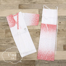 画像をギャラリービューアに読み込む, 【七五三 二部式 子供肌着 小さめ】 3歳 4歳 5歳 二部式 裾除け 綿 紐 簡単 お子様 ガーゼ 無地 梅柄 赤 白 ピンク 吸収 着物 お正月 ひな祭り こどもの日 卒園式 着付け 肌襦袢 インナー セパレート セット K22-68