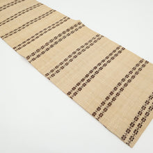 画像をギャラリービューアに読み込む, 【中古】希少逸品 『芭蕉布花織』 夏名古屋帯 横段 生成り色 正絹着物 NY5-21 リサイクル着物リユース 古着