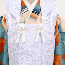 画像をギャラリービューアに読み込む, 新品【七五三 子供用 被布 パープル 梅模様】2歳 3歳 着物 コート 無地 飾り紐付き 羽織り 女の子 男の子 ユニセックス お祝い ポリエステル ひな祭り お正月 節句【TT】