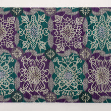 画像をギャラリービューアに読み込む, 【新品】『召しませ花』半幅帯 リバーシブル コモンタイム 黒紺色 カジュアル きもの 和装 BA2-9