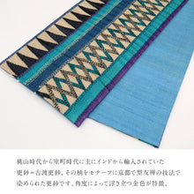 画像をギャラリービューアに読み込む, 新品 半幅帯 『ギャラリー凜』 古渡更紗 ブルー カンタ刺子 長さ420cm 帯巾17cm BA9-2