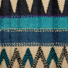 画像をギャラリービューアに読み込む, 新品 半幅帯 『ギャラリー凜』 古渡更紗 ブルー カンタ刺子 長さ420cm 帯巾17cm BA9-2