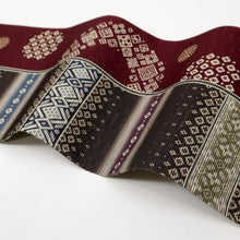 画像をギャラリービューアに読み込む, 【新品】『召しませ花』半幅帯 リバーシブル コモンタイム ボルドー カジュアル きもの 和装 BC2-7