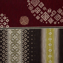 画像をギャラリービューアに読み込む, 【新品】『召しませ花』半幅帯 リバーシブル コモンタイム ボルドー カジュアル きもの 和装 BC2-7