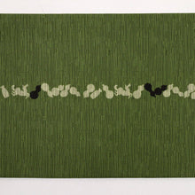 画像をギャラリービューアに読み込む, 【新品】 『召しませ華』 半幅帯 リバーシブル 鳥獣戯画×瓢箪のライン カジュアル グレー×緑 きもの 和装 BG10-4