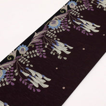 画像をギャラリービューアに読み込む, 【新品】 『召しませ華』 半幅帯 リバーシブル カジュアル Vineflower 黒紫色 きもの 和装 BP10-7