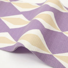 画像をギャラリービューアに読み込む, 【新品】 半幅帯 『un deux(アンドウ)』 変わり菱格子柄 パープル 長さ380cm 帯巾17cm 綿100% 半巾帯 BP7-5