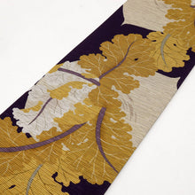 画像をギャラリービューアに読み込む, 【新品】『召しませ花』半幅帯 リバーシブル 大きなカブ×花格子 紫 黄色 パープル イエロー カジュアル きもの 和装 BY2-12