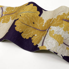 画像をギャラリービューアに読み込む, 【新品】『召しませ花』半幅帯 リバーシブル 大きなカブ×花格子 紫 黄色 パープル イエロー カジュアル きもの 和装 BY2-12