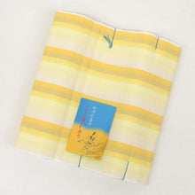 画像をギャラリービューアに読み込む, 洗える着物 阿波しじら【菜の花色の濃淡鰹縞】 D6 女性用 13m しじら織 反物 夏着物 単衣着物 ゆかた 木綿 フルオーダー お仕立て 普段着 湯通し済み 着付け 着物 浴衣 和装 レディース 家庭洗濯可 黄色