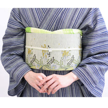 画像をギャラリービューアに読み込む, 洗える着物 阿波しじら【紺抹茶縞】 H19 女性用 13m しじら織 反物 夏着物 単衣着物 ゆかた 木綿 フルオーダー お仕立て 普段着 湯通し済み 着付け 着物 浴衣 和装 レディース 家庭洗濯可 紺 ネイビー 緑