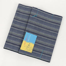 画像をギャラリービューアに読み込む, 洗える着物 阿波しじら【紺抹茶縞】 H19 女性用 13m しじら織 反物 夏着物 単衣着物 ゆかた 木綿 フルオーダー お仕立て 普段着 湯通し済み 着付け 着物 浴衣 和装 レディース 家庭洗濯可 紺 ネイビー 緑