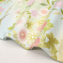 画像をギャラリービューアに読み込む, 仮絵羽 訪問着 吉祥文 雪輪地紙に花々松竹梅 フォーマル 水色 和装 きもの 袷正絹着物 HA9-13