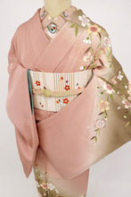 画像をギャラリービューアに読み込む, 【中古】訪問着+襦袢セット『花井幸子』彩り揺れる桜模様 フォーマル 略礼装 ピンク 身丈159.5cm 裄丈66.5cm 袷正絹着物 HC2-37