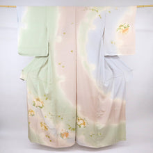 画像をギャラリービューアに読み込む, 【仮絵羽】訪問着 やわらか四季の花丸文 グリーン多色 フォーマル 略礼装 和装 袷正絹着物 HG4-2