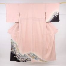 画像をギャラリービューアに読み込む, 【中古】長尺 訪問着 華やぎの辻が花模様 ピンク色 身丈164.5cm 裄丈69cm 袷正絹着物 HM2-14