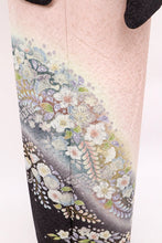 画像をギャラリービューアに読み込む, 【中古】長尺 訪問着 華やぎの辻が花模様 ピンク色 身丈164.5cm 裄丈69cm 袷正絹着物 HM2-14