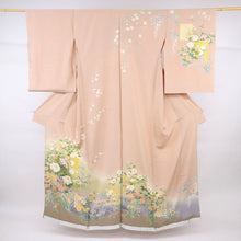 画像をギャラリービューアに読み込む, 【仮絵羽】訪問着 色紙に咲き誇る花々文 作家物 ピンク フォーマル 準礼装 和装 袷正絹着物 HM4-3
