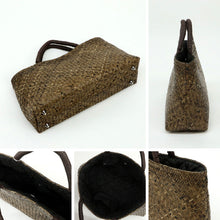 画像をギャラリービューアに読み込む, ラタンカゴバッグ type.D ギャラリー凛 おしゃれ バッグ 天然素材 籐 内布付き ポケット 普段づかい オールシーズン 柿渋 バック 浴衣 着物 洋服 和装小物