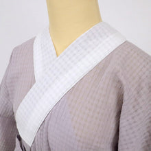 画像をギャラリービューアに読み込む, オリジナル商品*半襦袢 高島ちぢみ 2色 白 紫 Mサイズ Lサイズ LLサイズ 着物・浴衣兼用 半衿 えもん抜き 紐付き 夏向け 筒袖 和装肌着 M L 2L ホワイト きもの下 ゆかた下 レディース 肌着 着付小物 和装 着物 浴衣 和装小物