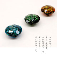 画像をギャラリービューアに読み込む, 【ストーン帯留め 全3色】 帯飾り 三分紐 ハンドメイド 宝石風 立体カット 金箔入 ラメ入り 夏着物 浴衣 カジュアル 帯どめ おびどめ 和装小物 日本製 大人 上品 かわいい