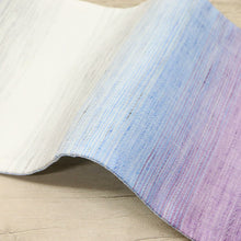画像をギャラリービューアに読み込む, 新品 半幅帯 『源氏物語』青紫グラデーション ぼかし柄 パープル 長さ400cm 帯巾17cm 麻100% 半巾帯 夏用【IT】K24-57