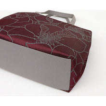 画像をギャラリービューアに読み込む, 【和装トートバッグ 大輪フラワー柄 幅広タイプ】 全4色 老舗 井登美 京都 フォーマル かばん モダン マチ大きめ 日本製 上品 ホワイト ブラック レッド 着物 お稽古 卒業式 入学式 結婚式 サブバッグ バック 手提げ 着付け道具 和装小物