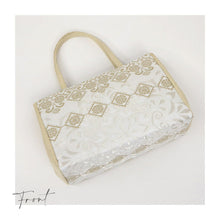 画像をギャラリービューアに読み込む, 【和装バッグ 西陣帯地 幅広タイプ】 全4色 万里小路 京都 フォーマル かばん モダン マチ大きめ 日本製 上品 ホワイト ゴールド パープル 着物 お稽古 卒業式 入学式 結婚式 トートバッグ サブバッグ バック 手提げ 着付け道具 和装小物