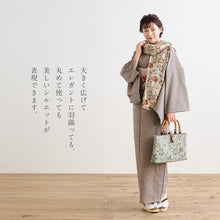 画像をギャラリービューアに読み込む, きものギャラリー凛 更紗柄シルクショール ブルーグレー 透け感 薄手 春 夏 ショール ストール インド製 風除け 和装 洋装 着物 小紋 訪問着 着付け 羽織 着物防寒 冬用 着物ショール 道中着 和装小物 プレゼント 誕生日 敬老