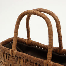 画像をギャラリービューアに読み込む, 【山ぶどう かごバッグ 三つ編み】 内布付き 籠バッグ 手編み 夏 カジュアル ハンドバッグ かばん 涼しげ 上品 ブラウン ナチュラル バック 手提げ 浴衣 着物 夏祭り イベント お出掛け 和装小物