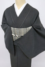 画像をギャラリービューアに読み込む, 【新品】長尺 単衣 江戸小紋 青海鮫 黒 丹後ちりめん カジュアル 身丈168cm 裄丈67cm 正絹着物 KB5-8