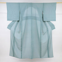 画像をギャラリービューアに読み込む, 【中古】夏着物『絽』江戸小紋 両面染 鮫×墨流し 青緑 カジュアル 無紋 身丈157.5cm 裄丈66cm 正絹 KG7-121